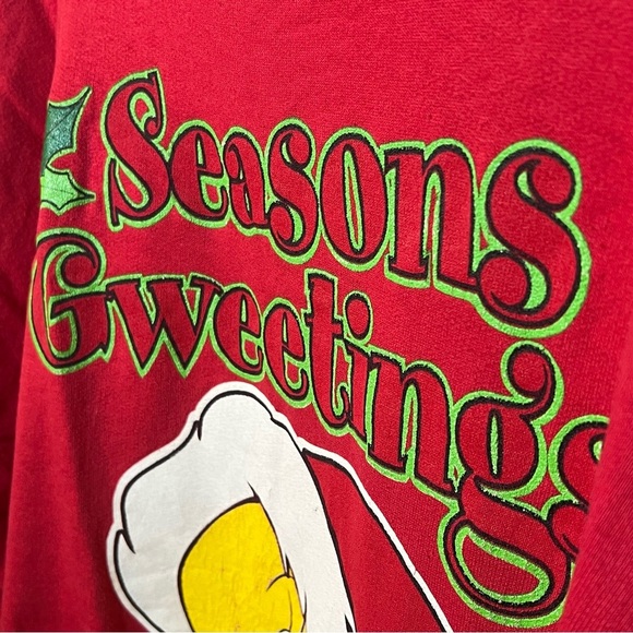 Vtg Looney Tunes Tweety Bird Christmas Crewneck Women’s 2XL Sweatshirt USA 1995 - Picture 5 of 10